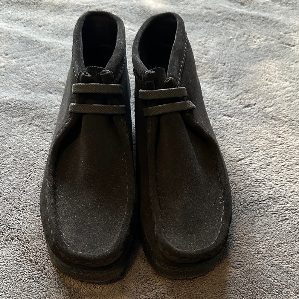 Clarks Black Suede Ankle Boots